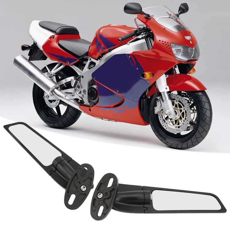 2pcs Motorcycle Wind Wing Mirror Multi Angle Adjustable Rotating Rear