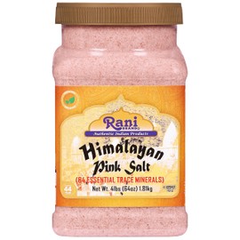 Rani Himalayan Pink Salt Powder (84 Essential Trace Minerals) 64oz (4lbs) 1.81kg PET Jar ~ All Natural | Vegan | Gluten Friendly | NON-GMO | Indian Origin