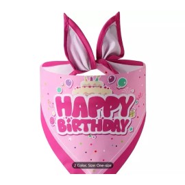 Unbranded Happy Birthday Dog Bandana Pink Birthday Girl