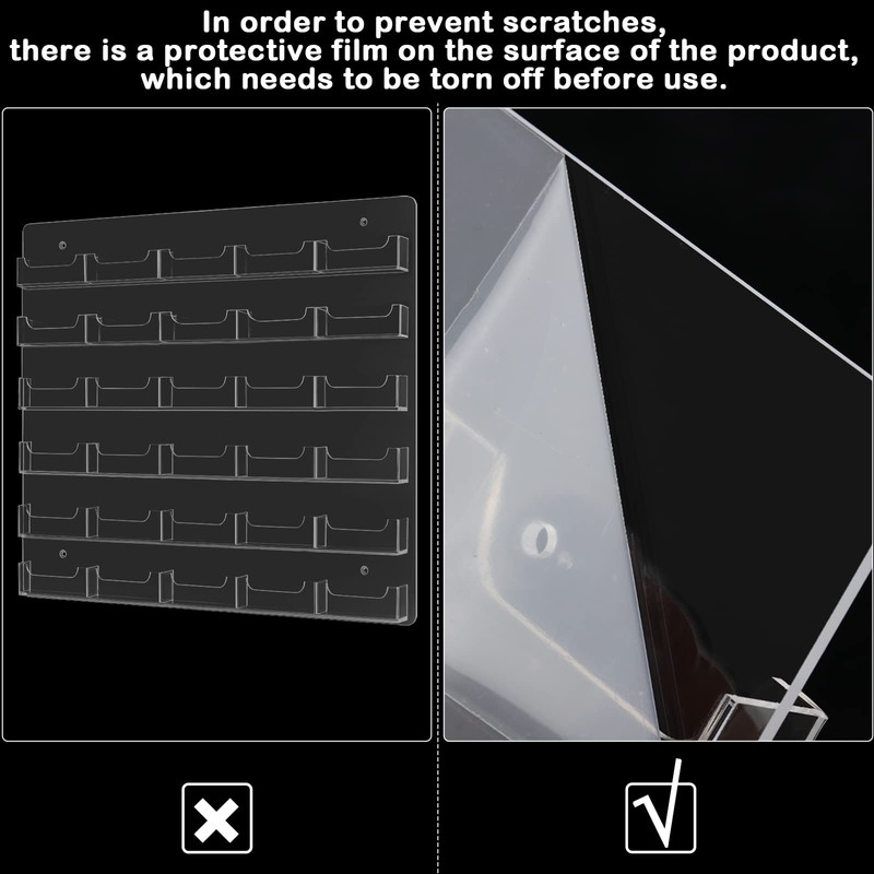 Hillban Acrylic Business Card Holder Wall Mount Clear Sticker Display