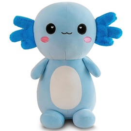 OUKEYI 11.8''/30cm Cute Axolotl Plush Toy,Fat Dinosaur Stuffed Animals Toys Dolls,Cute Salamander Axolotl Squishy Pillow Gifts for Boys Girls/Blue
