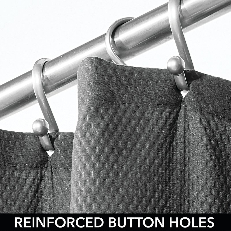 mDesign Luxury Shower Curtain, Waffle Design, Easy Care and Machine