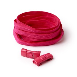 TEEZY No Tie Shoe Laces for Trainers | Premium Elastic Weave & Quick Lock Buckle | Flat Shoe Laces For Adults & Kids | Elastic Shoelaces Black White Laces No Tie | ACCELERATOR (Hot Pink)