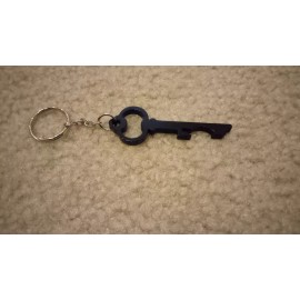 New Alloy Skeleton Key Keychain / Bottle Open Black Painted 5" Length USA SELLER