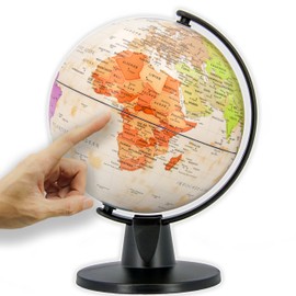 ORBIT Globes & Maps - Retro Globe - 16 cm Mini Globe in Antique Vintage Style with Sturdy Black Base, Map Picture 2025 Political, Current German Map Image