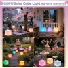 8-in Solar Cube Light Outdoor Waterproof, 16 Colors Illuminate Cube
