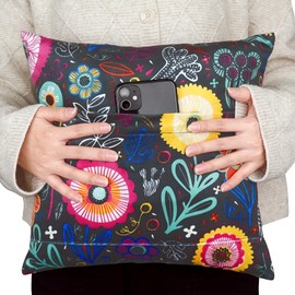 Oplnysw Hysterectomy Pillow, C-Section & Abdominal Surgery Recovery Pillow with Ice/Hot Pack Pocket - Soft Velvet & PP Cotton Fill - Adult Size - Flower Pattern