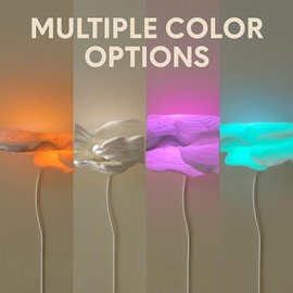 Delta Loom Layered Mushroom Shelf Lamp - 15-Color LED Wall Light - USB Powered - Organic Cottagecore Decor for Living Room, Bedroom, Office - Unique Fungi-Inspired Accent Shelf