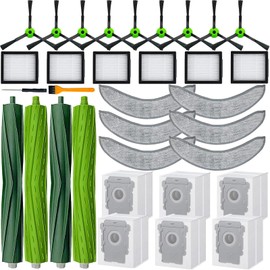Eifrthe Replacement Parts for IRO-bot Roo-MBA Combo 10 Max,Combo j9+,Combo j7+/Plus Vacuum (Only Combo Series), 2 Brushes+6 Mop Pads+6 Filters& 8 Side Brushes&6 Bags