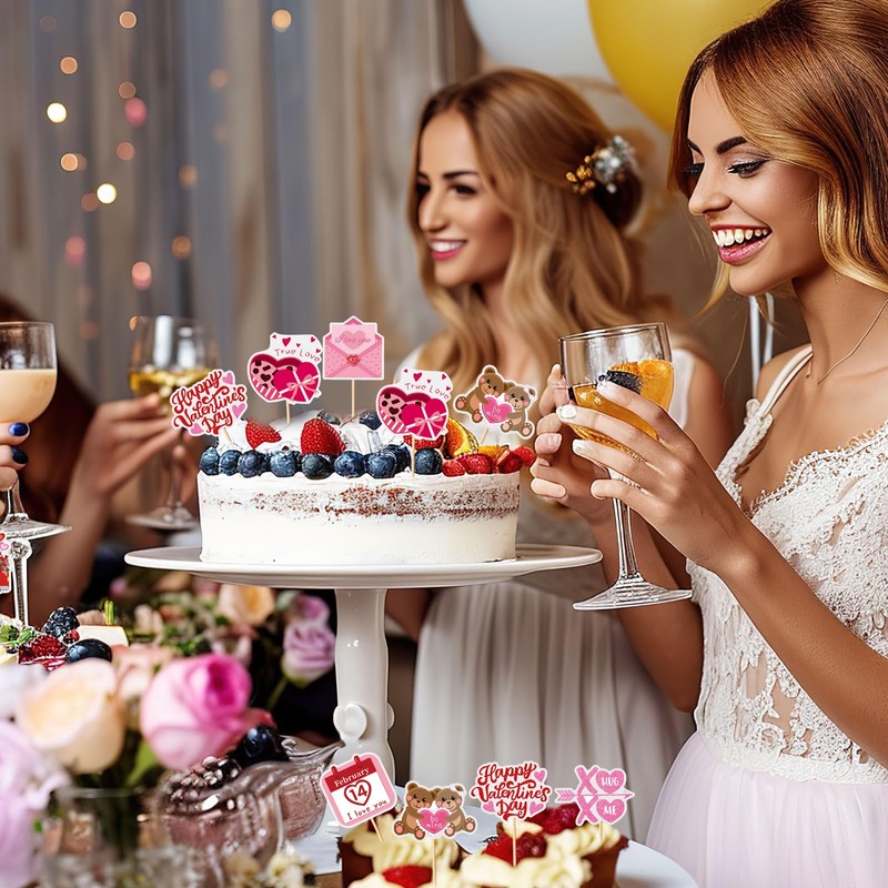 SANNIX 72Pcs Valentines Day Cupcake Toppers Decorations Happy Valentines Day