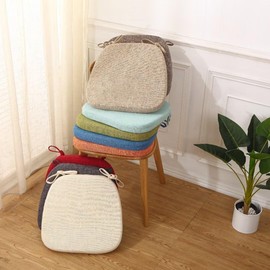 FIOVIP Chair Cushions with Removable Straps Washable, Double Non-Slip Highly Elastic, Suitable for Dining Tables and Chairs (40 x 38 x 33 cm (3 cm), Navy Blue, Pack of 2