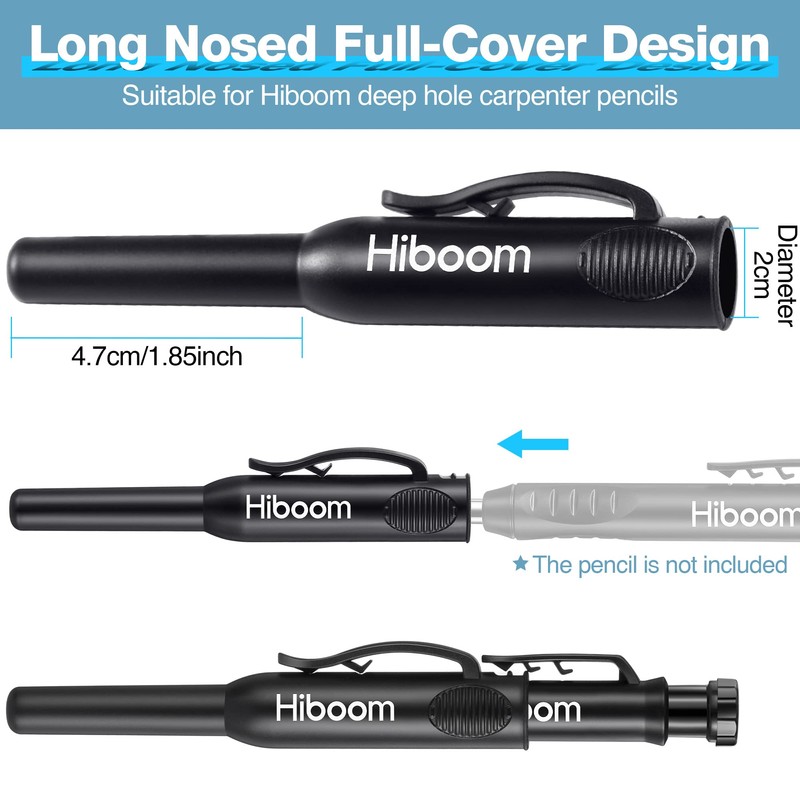 Hiboom 2 Pcs Solid Carpenter Pencil, Long Nose Deep Hole