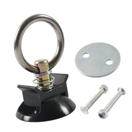 Baoblaze Round Tie Down Anchor Point Kit with Round Ring Easy to Install L Track Tie Down System for Trailer Lawnmower Snowmobile, Black