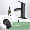 HOZKUY Matte Black Bathroom Faucet Single Hole Bathroom Sink Faucet