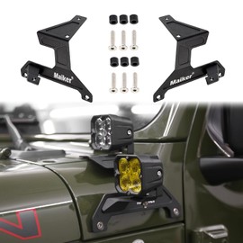 Soportes de luz de doble pilar A para Jeep Wrangler JL y Gladiator JT 2018–2023 – Instalación rápida, compatible con LED/HID, acero duradero, sin dañar el vehículo（No apto para Mojave y 392）