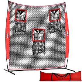 Kapler Football Training Net，6 X 6 FT Football Throw Net with 3 Targets Zone，Passing Net Football Accuracy Training Outdoor