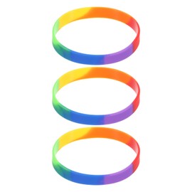 MECCANIXITY 3Pcs Bracelets Wristbands 1/2 Inch Width 8" Length for Sports Club, Group Games, Party Favors Fashion Party Sports Accessories, Multi Color Wristbands, Rainbow