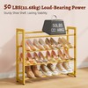 FAVOOSTY 4-Tier Expandable Shoe Rack, Adjustable Shoe Shelf Storage Organizer