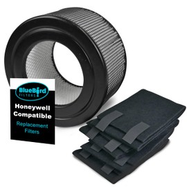 BlueBird Filters Replacement HEPA Filter & Carbon Pre Filter Kit For Honeywell 10500 (EV-10) 17000 17000-S 17005 OEM Part Number 20500 (1 HEPA + 4 Carbon Pre-Filter)
