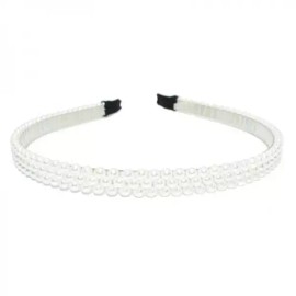 여성 여자 진주장식 헤어 집게핀 머리띠 헤어 밴드 [B타입] Women's Pearl Decorative Hair Clip Headband [Type B]