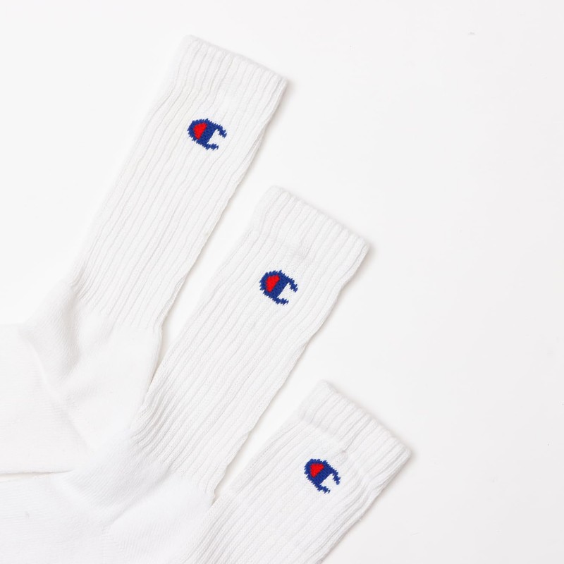 Champion CMSCY001 Men's High Socks, Plain Socks, 3 Pairs Set,