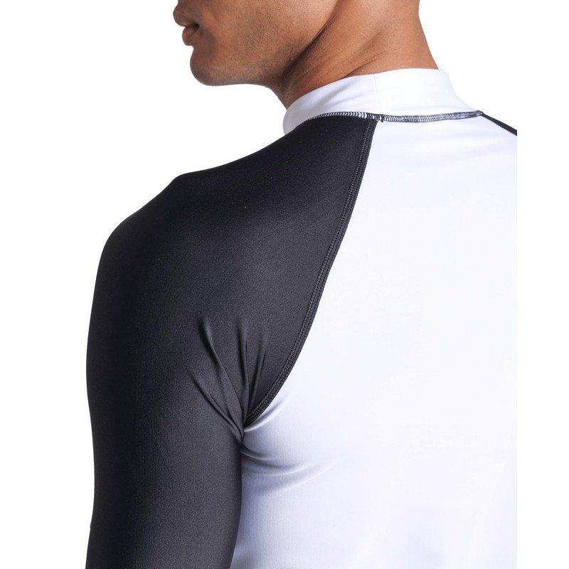 Arena Men's Rash Vest S/S Graphic Top, White-Black, M