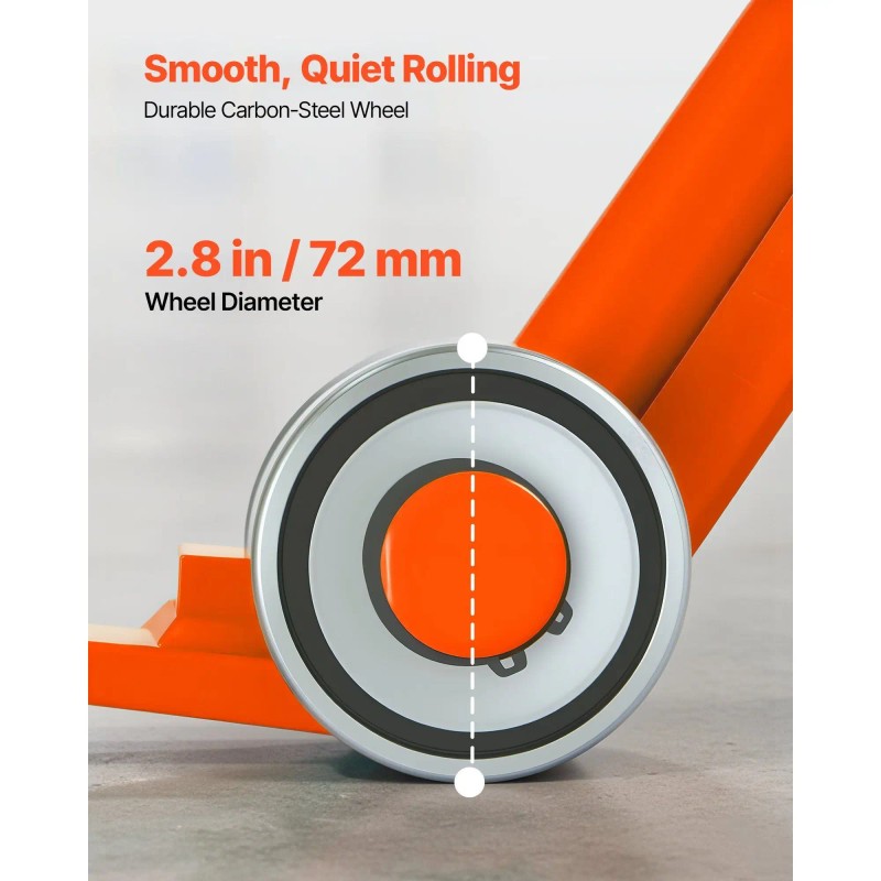 Large 56-Inch Carbon Steel Handle Lever Dolly 6600 Lbs Weight