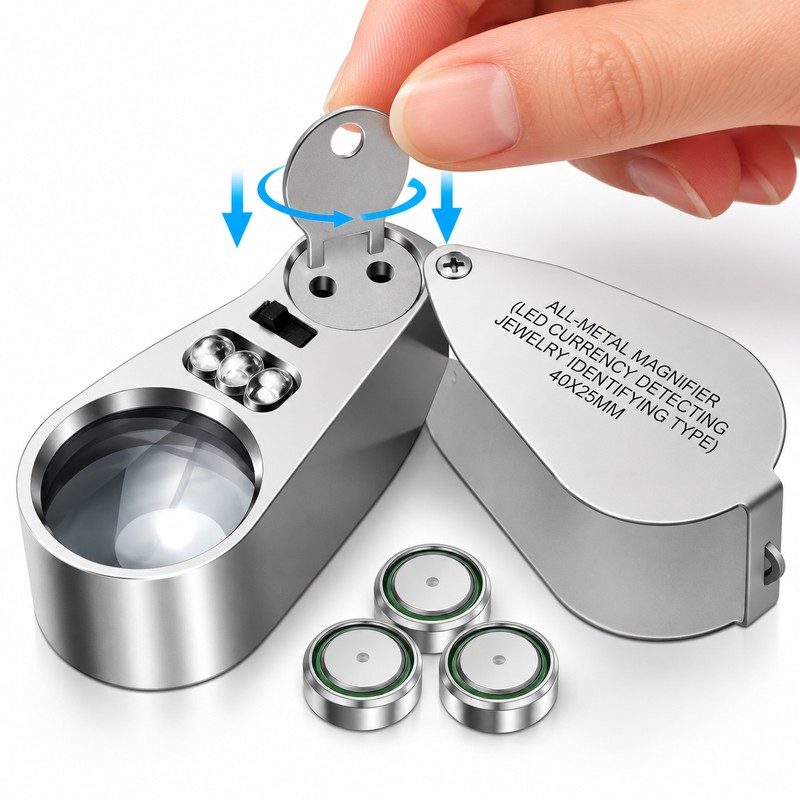 40X Jewelry Loupe for Close-Up Inspection – LED & UV
