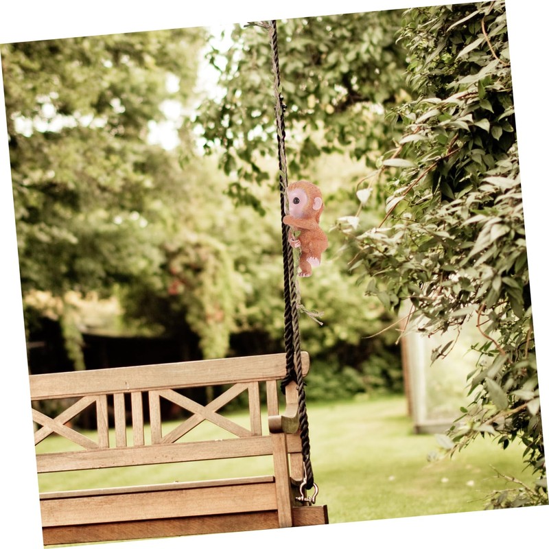KONTONTY Adorable Hanging Monkey Ornament Unique Resin Monkey Sculpture for