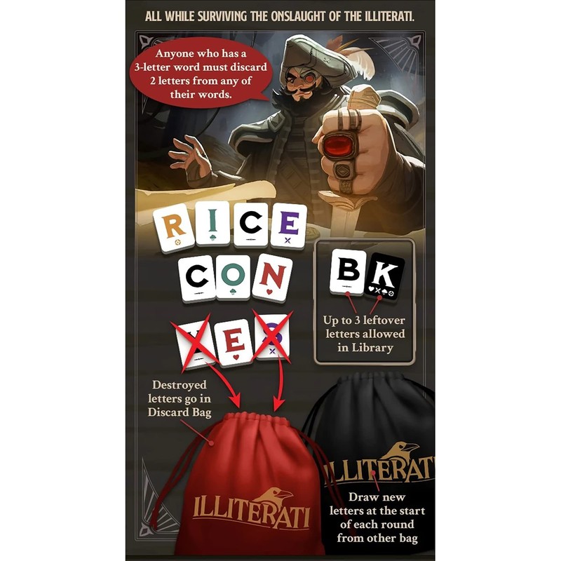 Gap Closer Games Illiterati - Cooperative Survival Word Game, Family,