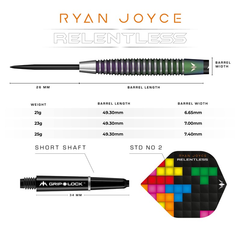 Mission Darts D1588 Ryan Joyce, Relentless | Darts Set with