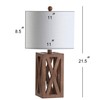 JONATHAN Y JYL1062A Stewart 21.5" Wood LED Table Lamp Industrial