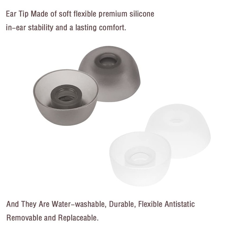 WKYMY 6 Pairs Earbud Replacement Tips Silicone Ear Tips Compatible