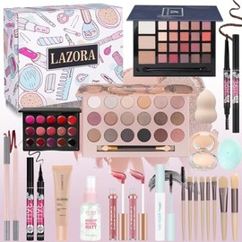LAZORA- Kit de maquillaje todo en uno Contiene una amplia variedad de tonos y estilos para que puedas encontrar el look que más te convenga. Este kit