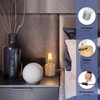 ledscom.de Hito Table Lamp, Switch, Real Wood (Rubber Tree), Round,