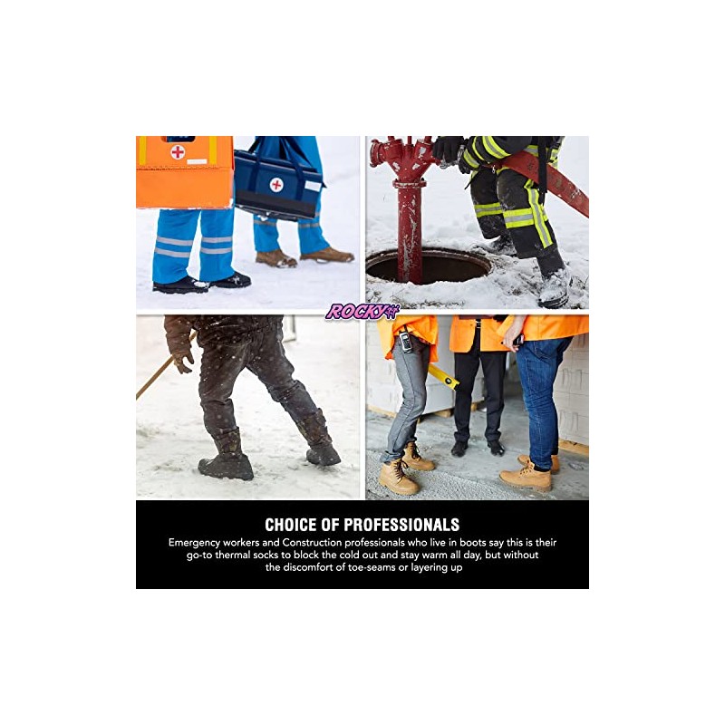 Rocky Calcetines térmicos para hombre, Gris (paquete de 6), Large