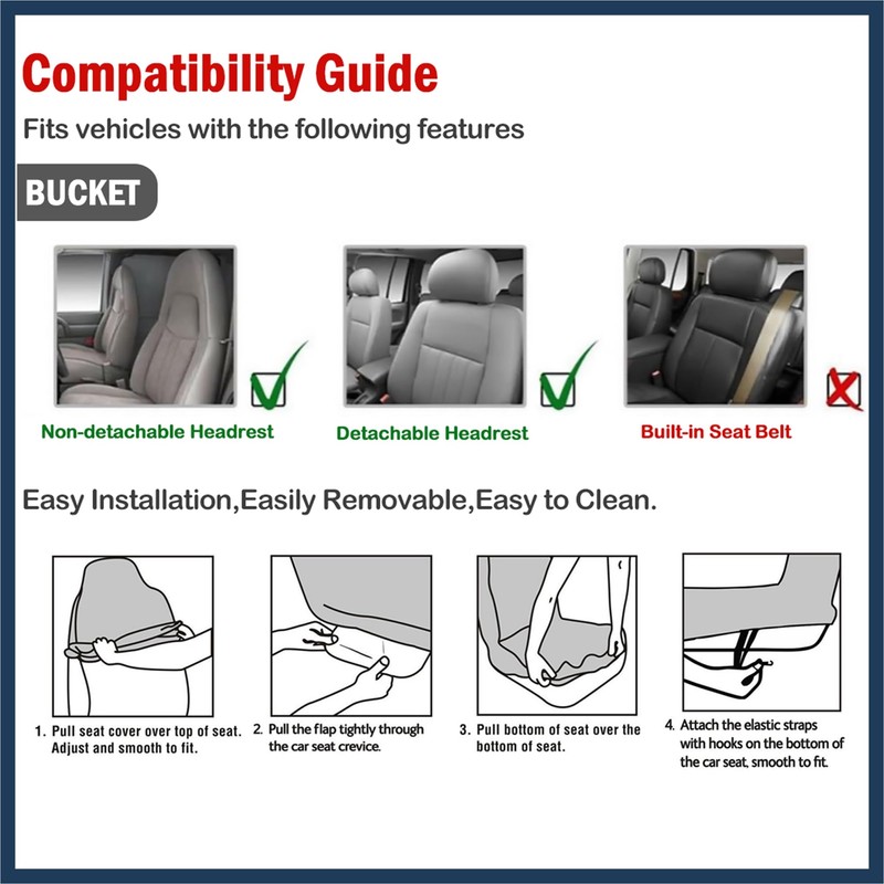 INFINAUTO Universal Multicolor Vivid Baja Bucket Seat Cover for Auto