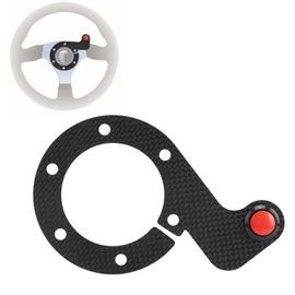 Kuuleyn Steering Wheel Horn Button,Momo Steering Wheel, Carbon Fiber External Horn Button Kits For Momo/Omp/Nardi/Sparco 6 Bolts Steering Wheel(Single Button)