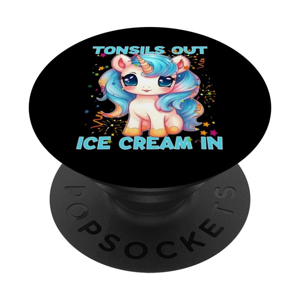 Tonsil Surgery Recovery Design Kids Unicorn Tonsil Removal PopSockets Swappable