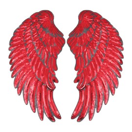 Tiardey Large Angel Wings Sequin Patches Iron on Sew on Appliques Embroidered Motif for DIY Clothes - Red