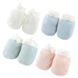 Healvian 4 Pairs Boy Girl Scratch Gloves Adjustable Mittens for Newborns Breathable and Stretchy Design Safe for Delicate Skin Supplies