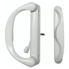 White Involute Sliding Patio Door Pull Handle Set - Handle Replacement for Patio Glass Door Repair Set Fits 4-15/16" Hole Spacing and 1.08" to 2.14" Thick Doors- For Milgard, ESW, General Impact Doors