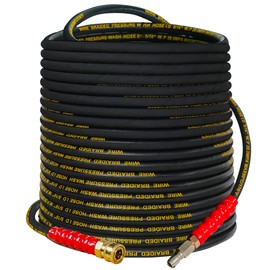 Hourleey Kink Resistant Pressure Washer Hose 100FT, High Tensile Wire Power Washer Hose with 3/8 Inch Quick Connect, 4000 PSI
