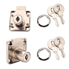 Sipery 2Pcs Drawer Lock Zinc Alloy Cabinet Lock Security Lock Furniture Locker Lock Showcase Lock Cupboard Desk Locks for Office Desk Cabinet Door, Keyed Unlike