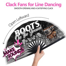 Xtuleath Boots On The Ground Hand Fan,Where Them Fans At Folding Fans,Clapping Clacking Fans For Line Dancing Unique Oriainal Pattern for Party Props Perfect Gifts for Line Dance Lover (Style 1)