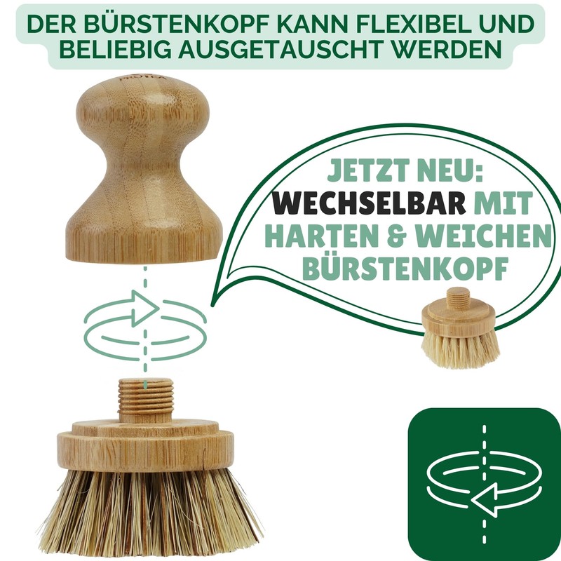 PROTEA Cup Brush with Replacement Heads (Set of 3) -