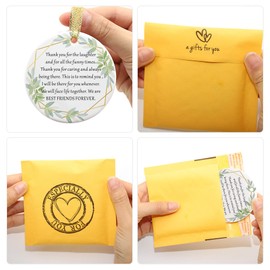 Two-Side Printed Best Friends Christmas Ornament, Friendship Gift Keepsake, Best Friends Forever Xmas Present for BFF Bestie Soul Sisters