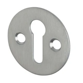 Zoo Hardware Victorian Standard Profile Keyhole OPEN Cover Escutcheon 32mm + Screws (Satin Chrome)