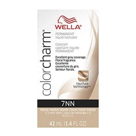 WELLA colorcharm Permanent Liquid Hair Color for Gray Coverage, 7NN Intense Med Blonde, 1.42 Fl Oz