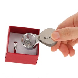 Lupa de Bolsillo Plegable, Lupa Portátil 30X / 20X Lupa de Bolsillo Plegable Lupa de Joyería de Concha en Forma de Lágrima para Lectura de Verificación de Joyería(20 veces)